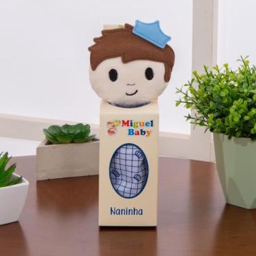 Imagem de Naninha Paninho De Boca Para Bebê Príncipe Com Prendedor De Chupeta - 