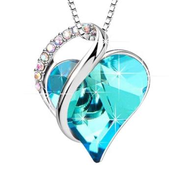 Imagem de Colares com pingente de coração de cristal Swarovski para mulheres, joias elegantes banhadas a ouro 14 K