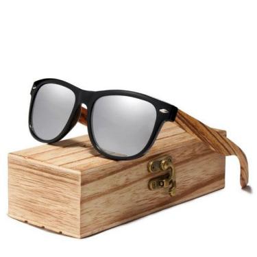 Imagem de Óculos de Sol Kingseven Retro Hastes de Madeira Unissex Nova Moda com 