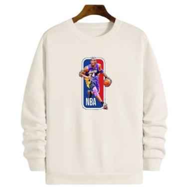 Imagem de Blusa Moletom Gola Basquete Kobe Bryant Logo Basketball - Loja White M