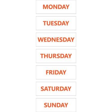 Imagem de Ímãs de Calendário DCM Solutions - Dias da Semana - Laranja Queimado