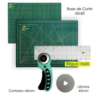 Imagem de Kit Base De Corte A2 Apoio de Mesa 60x45 Régua de Acrilico 15x60 Corta