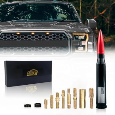 Imagem de Antena universal de bala de carro durável para caminhão, rádio AM/FM para a maioria dos carros, acessórios de substituição, adequada para Chevrolet, Ford, Wrangler, Jeep (vermelho + preto)