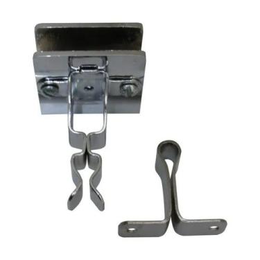 Imagem de Fixador trava porta de vidro no rodapé cromado - Allumitek