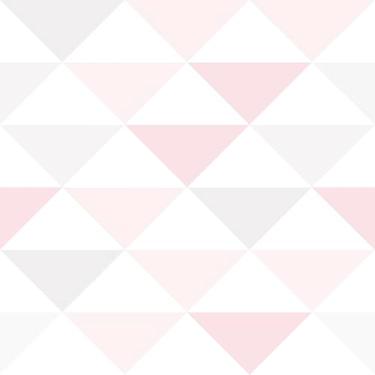 Imagem de Papel De Parede Adesivo Lavável Menina Rosa Triangulo 3m