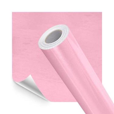 Imagem de Papel Adesivo Envelopamento Móveis Rosa Unico Brilho Lavavel 5M - Open