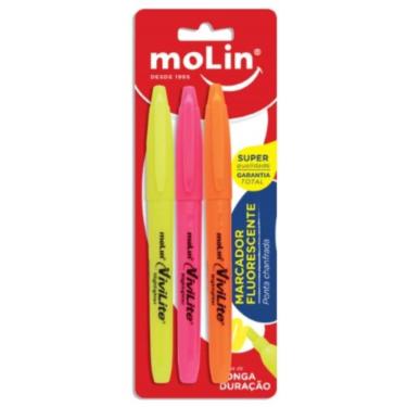 Imagem de Marcador de Texto 9005 L3P2 Kit 3 Un Molin Tinta Fluorescente