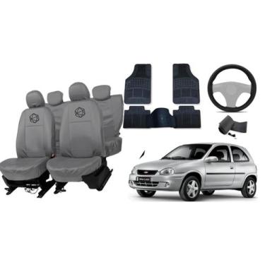 Imagem de Conjunto capa couro cinza Corsa 95 a 10 completo - ferro tech br