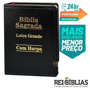 Imagem de Biblia Sagrada Letra Grande - Luxo - Preta - c/ Harpa