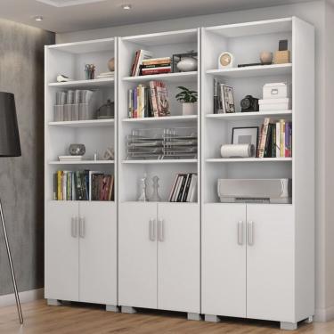 Imagem de Conjunto Armários Aberto para Escritório Estante Livreiro Office 6 Portas Espresso Móveis