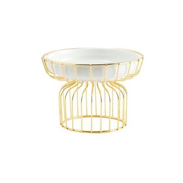 Imagem de Prato de frutas de cerâmica criativo, mesa de sobremesa de hotel prato dim sum - branco pequeno