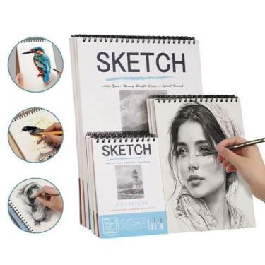 Imagem de Caderno Sketchbook Desenho Artístico Profissional Esboço A4 160g 24 Fo
