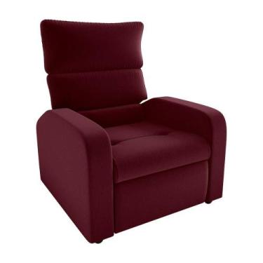 Imagem de Poltrona Do Papai Reclinável Kwid Veludo Marrom Matrix, VELUDO VERMELH