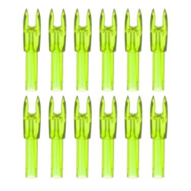 Imagem de PATIKIL Flechas para tiro com arco 4,2 mm, pacote com 12 peças de plástico para inserção de flecha de substituição para caça e tiro arco recurvo, amarelo claro