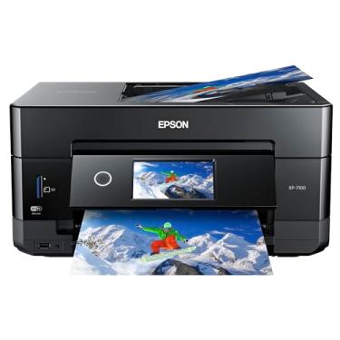 Imagem de Epson Impressora fotográfica colorida sem fio Expression Premium XP-7100 com ADF, scanner e copiadora, preta