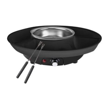 Imagem de Ｂｅｓｇａ Kit de fondue de fondue elétrico Kit de de chocolate de porção destacável Controle de temperatura Gadgets de cozinha sólidos para entradas, Preto