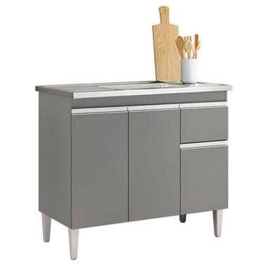 Imagem de Balcão de Pia Tatiane 100cm Cinza Fosco - AJL