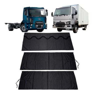 Imagem de Cortina Cetim Caminhao 3 Peças Ford Cargo Cabine Pequena - JCS Acessór