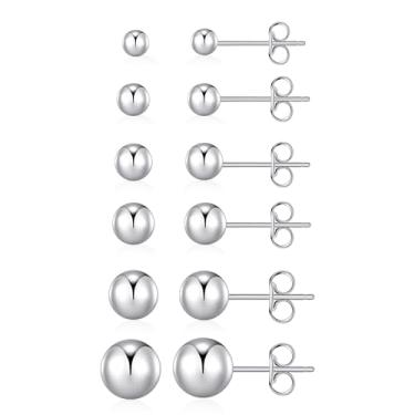 Imagem de BMMYE Brincos de aço inoxidável para mulheres, brincos pequenos com zircônia cúbica, conjunto de brincos à prova d'água, sensíveis, hipoalergênicos, brincos de aço inoxidável para mulheres, Aço