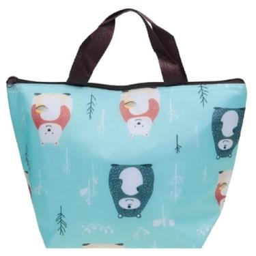 Imagem de Bolsa Lancheira Térmica Estampada, 32 cm - Mantenha suas Refeições Frescas com Design Ùnico (Verde Claro)