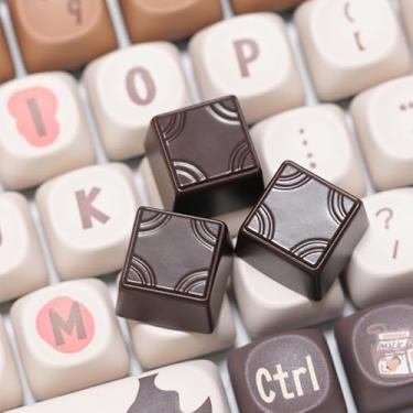 Imagem de ULTRAEQUIP Teclas artesanais em forma de chocolate 1U teclas de resina feitas à mão para teclado mecânico (tipo D)