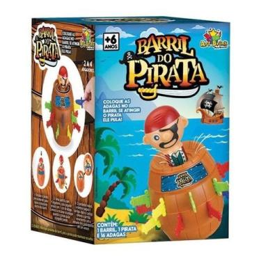 Imagem de Jogo De Mesa Barril Pirata Médio Art Brink 16 Adagas - NoBrand