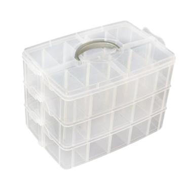 Imagem de IEUDNS Caixa organizadora para sapatos de cachorro, compartimentos destacáveis ​​multifuncionais, acessórios, recipientes transparentes e compactos para, 24.5x17x18cm