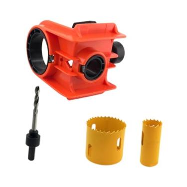 Imagem de WeiLaiKeQi Kit de instalação de fechadura de porta com 2 buchas ajustáveis, máquina de entalhar profissional de precisão, gabarito para fechadura de porta com, Laranja