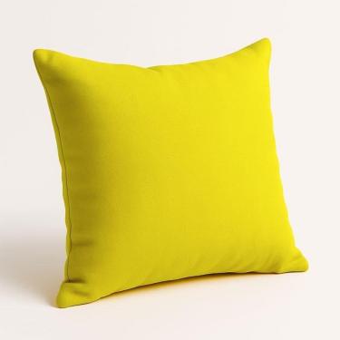 Imagem de Almofada 42cm Decorativa Suede Fofinha Para Sofá E Cadeira Amarelo