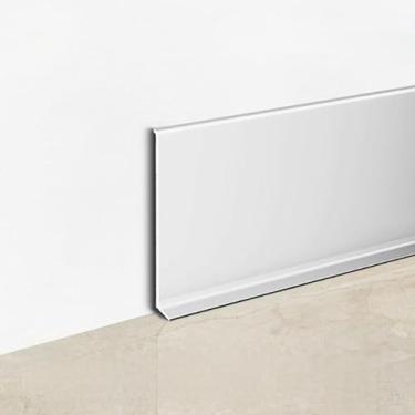 Imagem de Acabamento de rodapé de metal de alumínio, acabamento prateado fosco pacote com 22 8 cm x 2,5 m total 55 m ou 80 mm x 2500 mm capa de placa de base de parede de alumínio moldura de enseada acabamento
