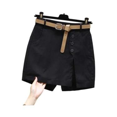 Imagem de Shorts Feminino Estilo Coreano com Cinto e Fenda Lateral - Moda Verão 