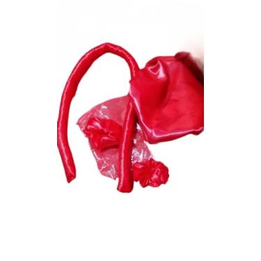 Imagem de Modelador de Cachos em Cetim HEATLESS CURLS + touca cetim dupla face (vermelho)