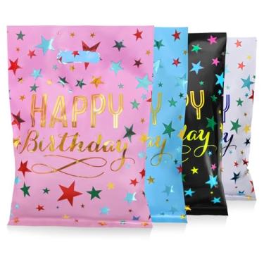 Imagem de 40 peças de sacolas de lembrancinhas de festa para crianças, sacolas de presente de plástico para crianças, meninas, meninos, doces para festa de aniversário, embrulhos de presente (40 peças, padrão