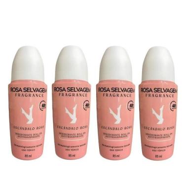 Imagem de Kit 4 Desodorante Roll-on Escândalo 85ml Rosa Selvagem
