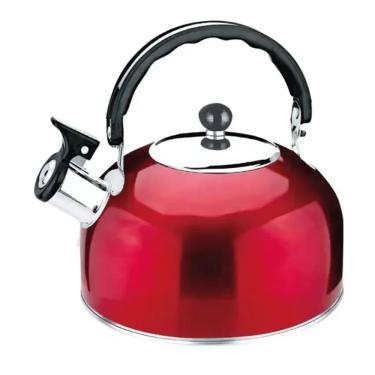 Imagem de Chaleira para fogao a gas com Apito em Inox 2L Vermelha