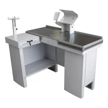 Imagem de Checkout Caixa De Supermercado 1,30 Kit Para Automação Amapá Cor Branco Perfil Cinza