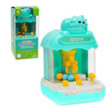 Imagem de Mini Máquina De Bola Pega Premio Jogo Com Garra Divertido Dino Azul