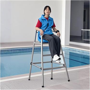 Imagem de Banco Alto Acima Do Solo Escada De Piscina Cadeira Alta Para Salva-vidas 4ft 5ft 6ft Cadeira De Observação Salva-vidas De Aço Inoxidável Para Parque Aquátic, One Color, 120cm/47.2in/3.9ft Tall