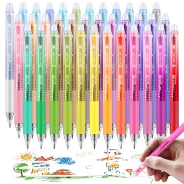 Imagem de Canetas de gel apagáveis de 36 cores, canetas coloridas retráteis de ponta fina de 0,7 mm fazem com que os erros desapareçam, canetas apagáveis de escrita suave, multicoloridas para desenhar, escrever