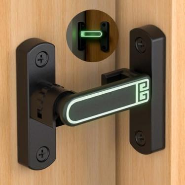 Imagem de Fechadura de porta de celeiro, trava de porta de 90/180 graus, diferença de altura de bloqueio ajustável de 0-7 mm, trava de porta deslizante de liga de zinco para celeiros, galpões, portas de cerca