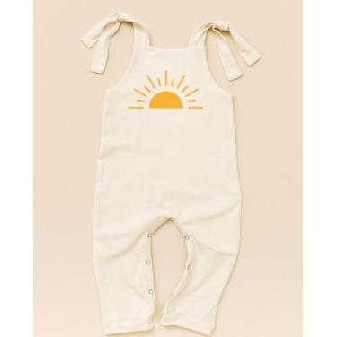 Imagem de Roupa de Bebê Boho Jardineira Macacão Bebê 100% Algodão Malha Primeira