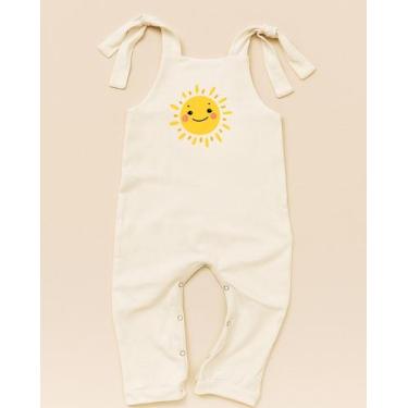 Imagem de Roupa de Bebê Boho Jardineira Macacão Bebê 100% Algodão Malha Primeira