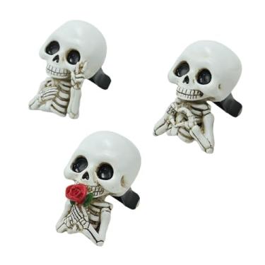Imagem de IEUDNS 3 peças de clipes de ventilação para purificadores de ar de carro com caveira, clipes de ventilação de esqueleto, ornamento elegante, decoração de