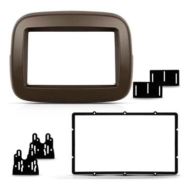 Imagem de Moldura Painel 2DIN Multimidia MP5 Fiat Mobi Basico - Marron
