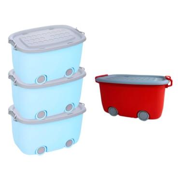 Imagem de Kit 4 Organizador De Brinquedos Lego Livro Carrinhos 3m E 1p