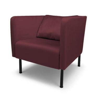 Imagem de Poltrona Decorativa Pés de Metal Hanna Veludo Vermelho - Loja Sheep