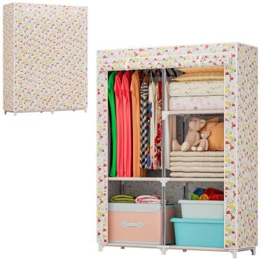 Imagem de Guarda Roupa Armario Dobravel Organizador 96X156 Flores