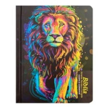 Imagem de Bíblia L. maior capa dura ppm arc full color c/ harpa - Leão pintura inteiro