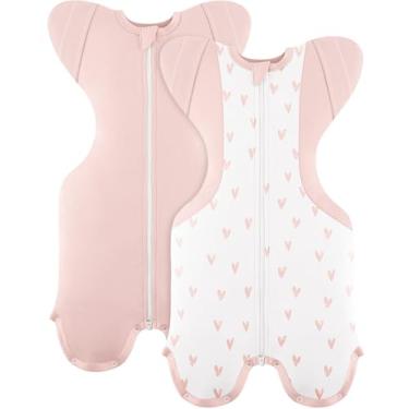 Imagem de Susurration Saco de dormir para bebês, faixa autocalmante para recém-nascidos, ajuste confortável, melhora o sono e o reflexo de susto calmo, pacote com 2, 3 a 6 meses, 5,9 a 8,6 kg