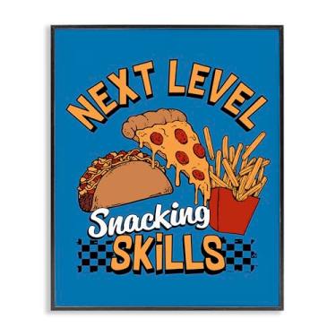 Imagem de Stupell Industries Next Level Snacking Skills Design de arte giclée emoldurado preto por Jedco Brands, Inc., 14 x 11